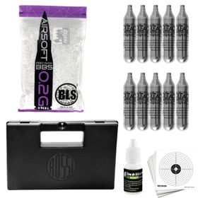 kit Maleta Case 10 co2 alvo 1000 muniçoes Airsoft 6mm oleo