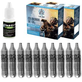 20 Cilindro CO2 12g Airsoft Paintball Leao + oleo silicone