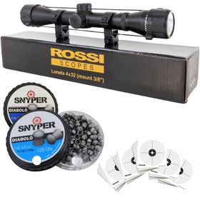 Luneta Carabina 4x32 Trilho 11mm Rossi + 250 Chumbinho