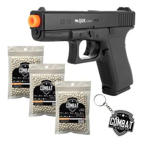 Pistola De Airsoft Spring Kwc / Qgk S19 G19+3000bbs + Brinde