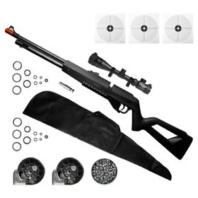 CARABINA PCP G850 5,5MM QGK+LUNETA 4-16X40+CAPA+CHUMBO+ALVO