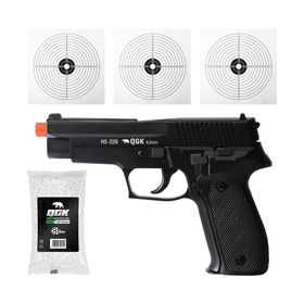 PISTOLA DE AIRSOFT SPRING HS-226 6MM - QGK + BBS + ALVO