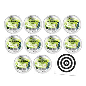 Kit 10 Cx Chumbo Olímpico 4,5 - 200 Unds - Chakal + Alvos
