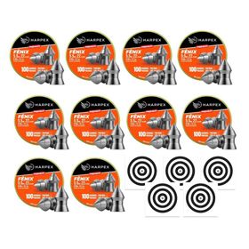 Kit 10 Cx Chumbo Harpex Fenix Premium 5,5 100 pcs/pot+ Alvos