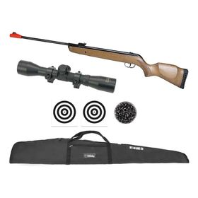 Carabina Big Cat Hunter Mola Madeira 5,5+ Luneta 4x32+ Itens