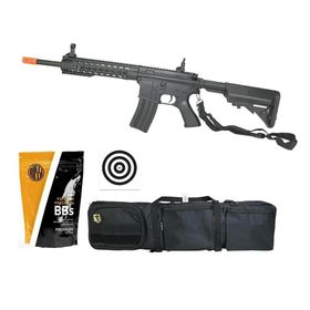 Rifle Airsoft M4a1 Ris Black 6mm Cm515 + Case Molle + Bbs