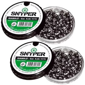2 Chumbinho Diabolô Snyper 4,5mm C/ 250 Total 500 Chumbinho