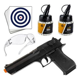 Combo Rossi Pistola Airsoft Desert V30 Spring 6mm + Bbs