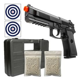 Pistola De Airsoft Spring Pt92 V21 Kit Completo Com Maleta