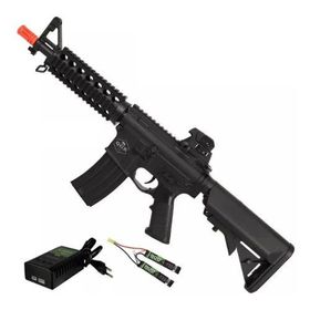Rifle De Airsoft Elétrico M4 Qgk Zulu S-1 Aeg Bivolt Cqb