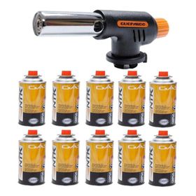 Maçarico Guepardo Flame Gun Com Regulagem + 10 Refil Nautika