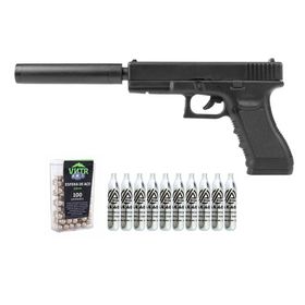 Pistola Airgun CO2 G17 Magnum 4,5mm - Rossi + Co2 + BBS