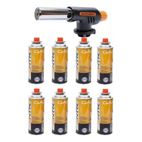 Maçarico Guepardo Flame Gun Com Regulagem + 8 Refil Nautika