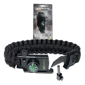 Pulseira Paracord Gac Multifunção Bússola Iniciador Fogo NTK
