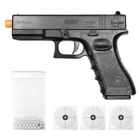 PISTOLA DE AIRSOFT SPRING G17 PL 6MM QGK + BBS + ALVOS
