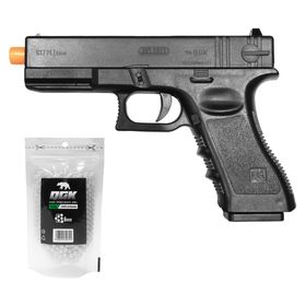 PISTOLA DE AIRSOFT SPRING G17 PL 6MM QGK + 1000 BBS