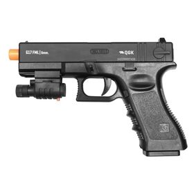 PISTOLA AIRSOFT SPRING G17 SLIDE METAL + LASER 6MM QGK