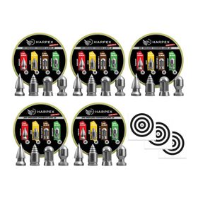 Kit 05 Cx MIX Chumbo Aquiles, Zeus, Pro Hunter X 5,5 + Alvos