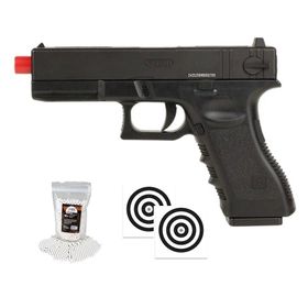 Pistola Airsoft GK CBT G17 Slide Metal Spring 6mm + Itens