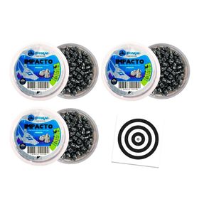 Kit 03 Cx Chumbo Stalker Premium precisão/penetração + Alvos