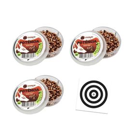 Kit 03 Cx Chumbinho  Premium Potencia Cobreado 4,5 + Alvos
