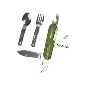Conjunto de Talheres 8 em 1 - Verde - Hawapi camping, trilha