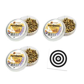 Kit 03 Cx Chumbo Premium Potencia Gold 4,5 Perfuração+ Alvos