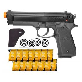 Pistola Airsoft Beretta M92 Spring 6.0 Kwc + Alvos + BBS