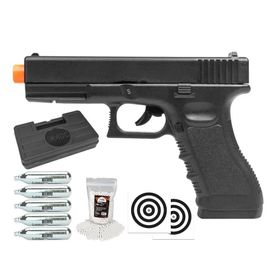 Pistola Airsoft CO2 GK G17 6,0 Rossi + BBs + Co2 + Itens