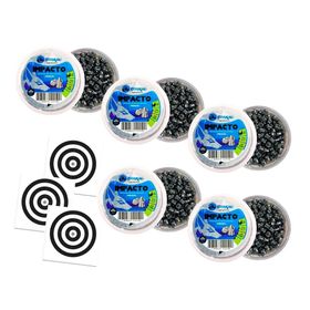 Kit 05 Cx Chumbo Stalker Premium precisão/penetração + Alvos