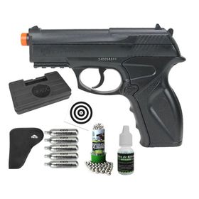 Pistola Co2 C11 Esferas De Aço 6mm Wingun + Kit Promocional