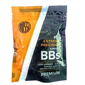 Esferas Bbs Airsoft Rossi 0.12g 6mm 1000 Unidades