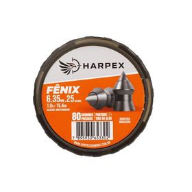 Chumbinho Harpex Fenix 6,35mm 15,4gr 80un velocidade, penetr