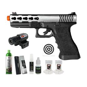 Pistola Airsoft GBB GK G17 Double Bell 17/74L + Kit Pro