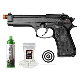 Pistola Airsoft GBB Beretta M92  Blowback 726 + Itens