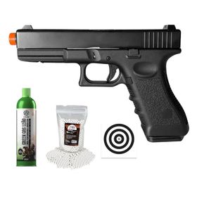Pistola Airsoft GBB GK G17 Blowback Double Bell + Itens
