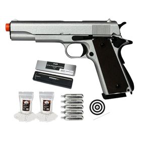Pistola Airsoft CO2 1911 Blowback Double Bell 823 + Kit