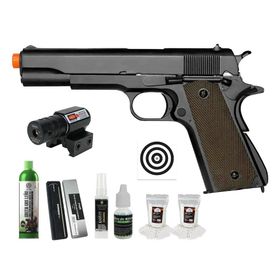 Pistola Airsoft GBB 1911 Blowback Double Bell 723 + Kit Pro