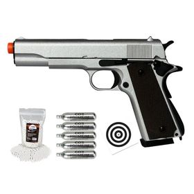 Pistola Airsoft CO2 1911 Blowback Double Bell 823 + Itens