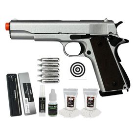 Pistola Airsoft CO2 1911 Blowback Double Bell 823 + Kit Pro
