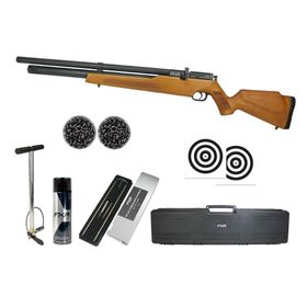 Carabina PCP Alpha WOOD 5,5 com VR + Case + Alvos + Kit