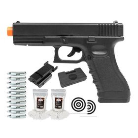Pistola Airsoft CO2 GK G17 6,0 Rossi + BBs + Co2 + Itens