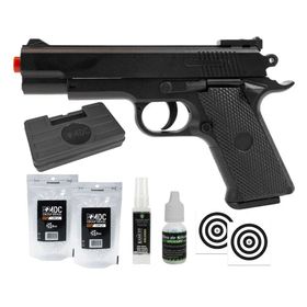 Pistola Airsoft VG 1911 Short V92 Mola 6mm + Kit Pro