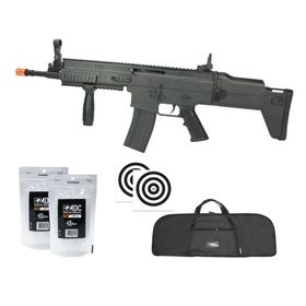 Rifle Airsoft Vg Scar L 8902a Spring 6mm + Capa + BBS + Alvo