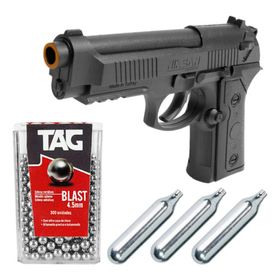 Pistola Airgun NKS CP92 4,5mm 394fps + Kit com BBs e CO2