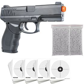 PISTOLA DE AIRSOFT 24/7 S ROSSI 6MM + 2000 MUNIÇOES 20 ALVOS