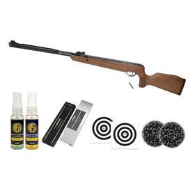 Carabina Naja 2.0 Wood 5,5 Nitro Cano Fixo TAG + Kit
