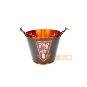 Balde De Alumínio Para Gelo - Cold Beer Here Bronze -