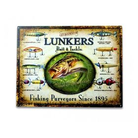 Placa Decorativa - Lunkers Fishing - 30x39 Cm - All Classics