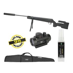 Carabina Pressão Sniper 1250 Black Nitro 70kg 5.5 + KIT